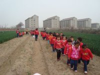 走進(jìn)田野，感受春天。